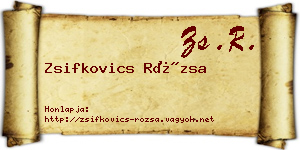 Zsifkovics Rózsa névjegykártya